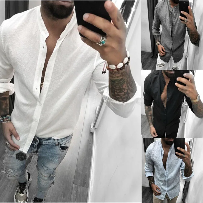 

2022 New Personalized Fashion Shirts Slim Fit and Thin Men's Business Shirts Men's Breathable Casual Fashion Cotton Linen Shirts