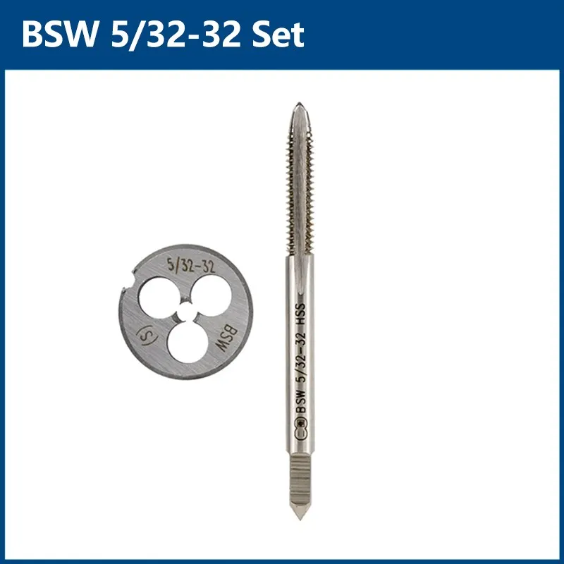 Набор метчиков и плашек xcan  BSW 5/32-32 3/16-24 1/4-20 5/16-18 1/2-12 5/8-11