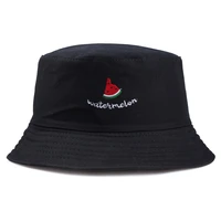 unisex watermelon embroidered bucket hats womens foldable cotton panama hip hop caps summer sun fishing fisherman hat bob 2022