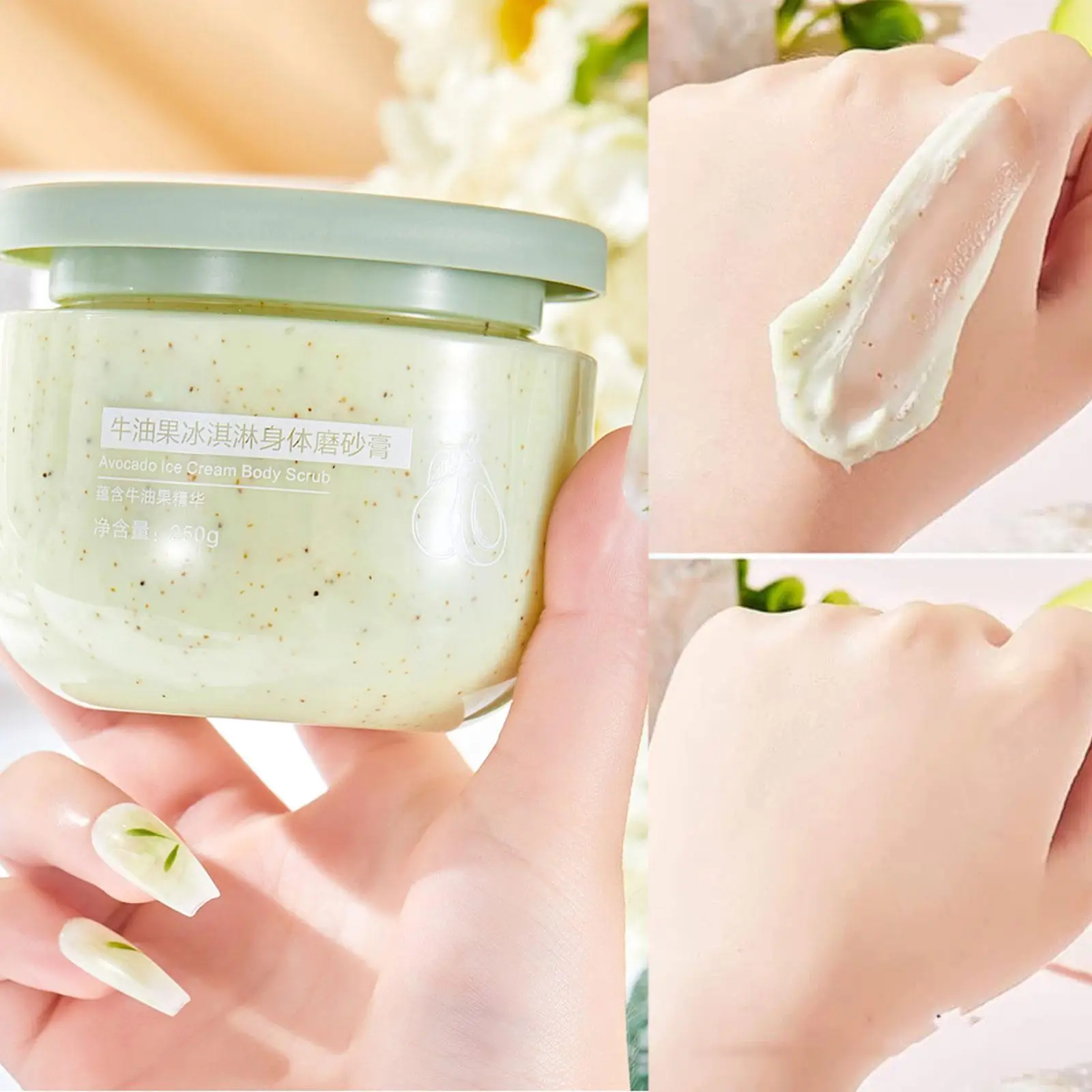 

250g Avocado Body Scrub Exfoliating Deep Cleansing Acne Women Pore Products Mud Treatment Cleaning Body G1K4