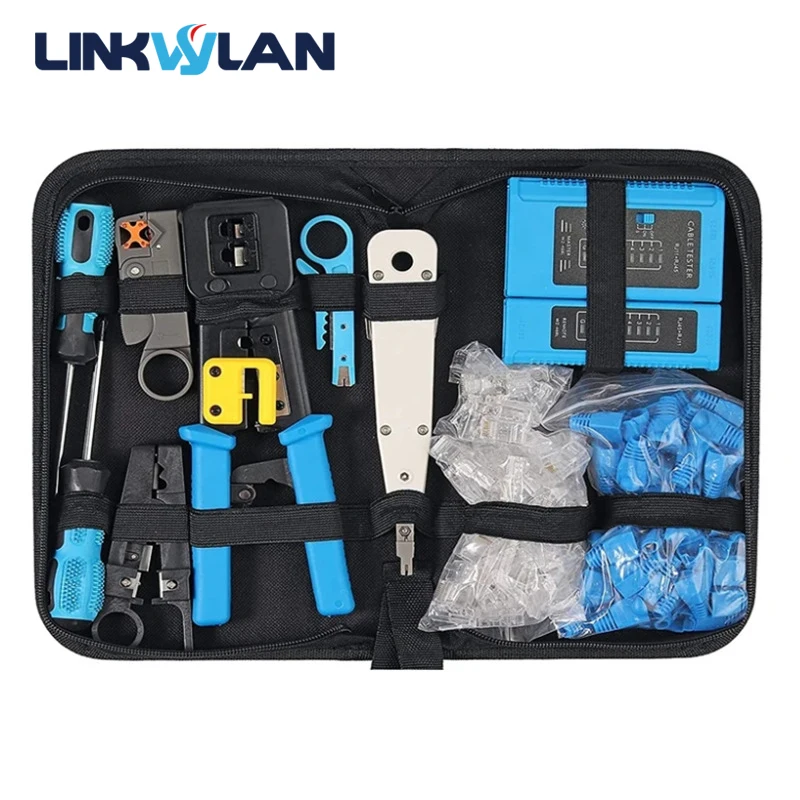 Набор сетевых инструментов Linkwylan сквозные разъемы RJ45 обжимной пробойник тестер