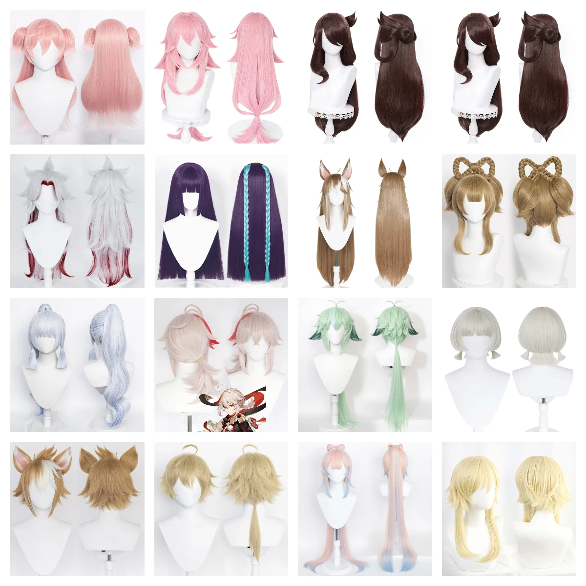 

Парик для косплевечерние Game Genshin Impact Ganyu Diona, термостойкий синтетический волос, реквизит для вечеринки на Хэллоуин