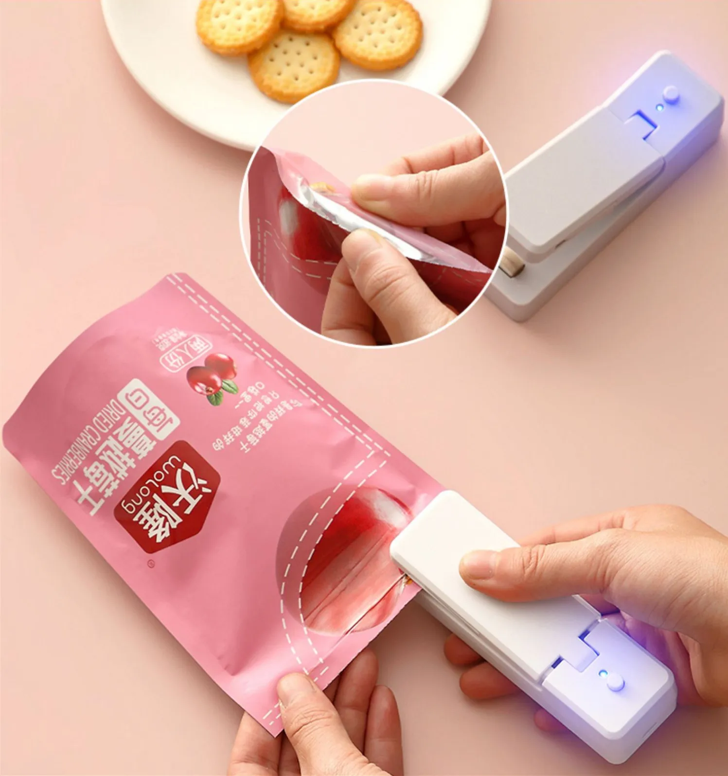 

New Upgraded USB Charging Bag Sealing Machine Portable Magnetic Suction Food Snack Plastic Bag Sealer Quickly Seal Open Bag Amy
