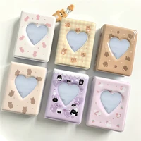 40 grids photo album kawaii heart checkerboard 3 inch kpop photo card card holder idol photo sleeve storage book stationery
