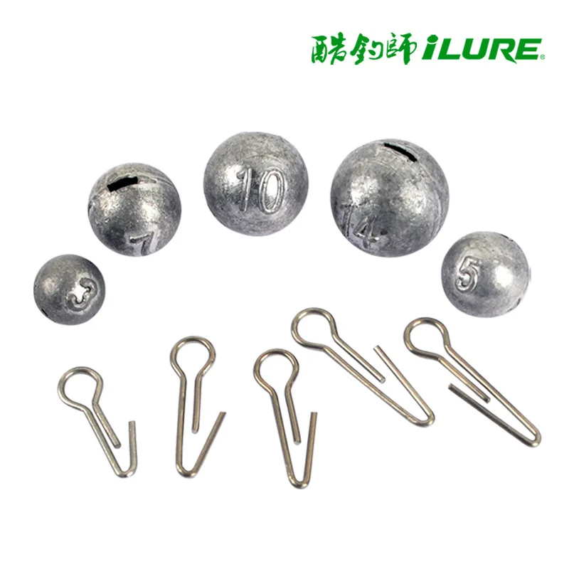 

iLure Fishing 3-14g Universal Shaking Head Quick Hanging Lead Head Counterweight Lead Head Hook Crank Hook DIY Accessories