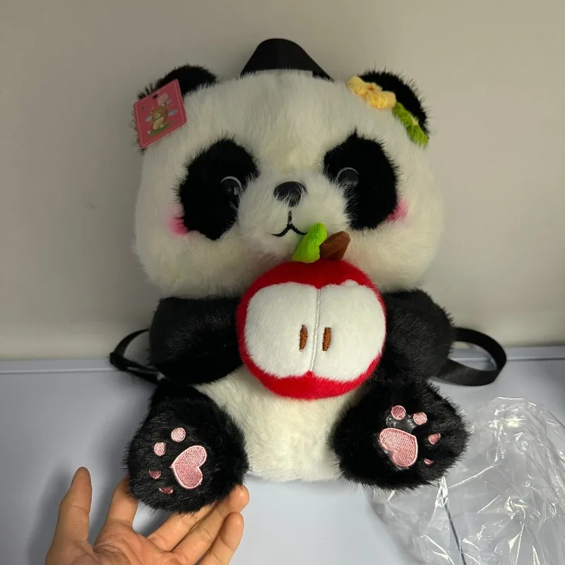 Китайский стиль милая панда модный плюшевый рюкзак на молнии с цветными блоками