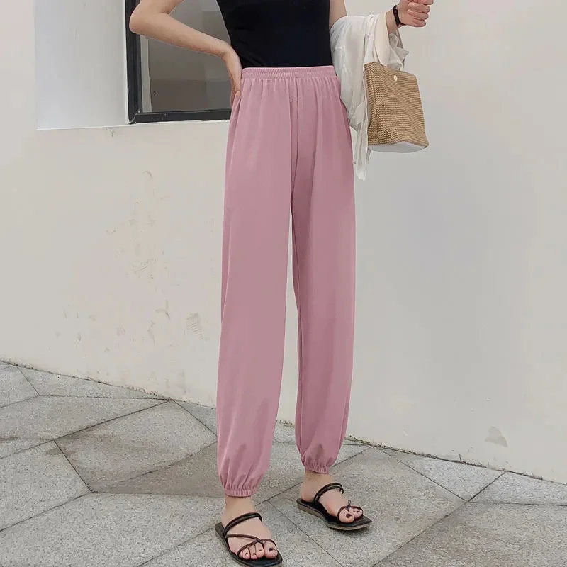 

Брюки-султанки Rimocy Женские повседневные, свободные эластичные штаны с завышенной талией, удобные длинные из вискозы, лето 2022