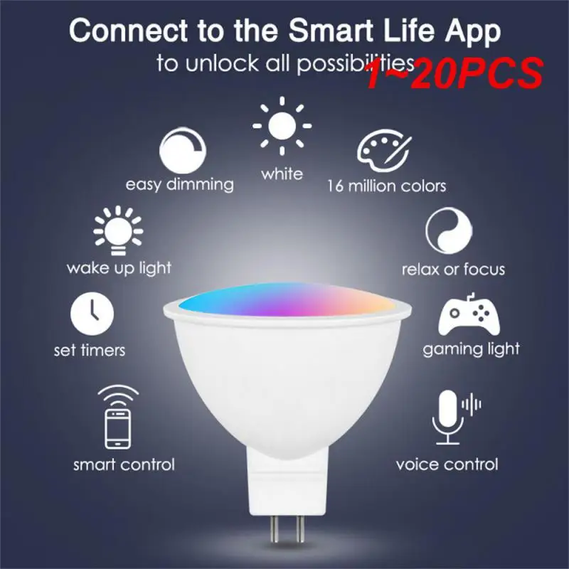 

1~20PCS Zigbee WIFI Smart Dimmable Bulb GU10 MR16 RGB C+W LED Light Support Alexa Google Assistant Voice Control