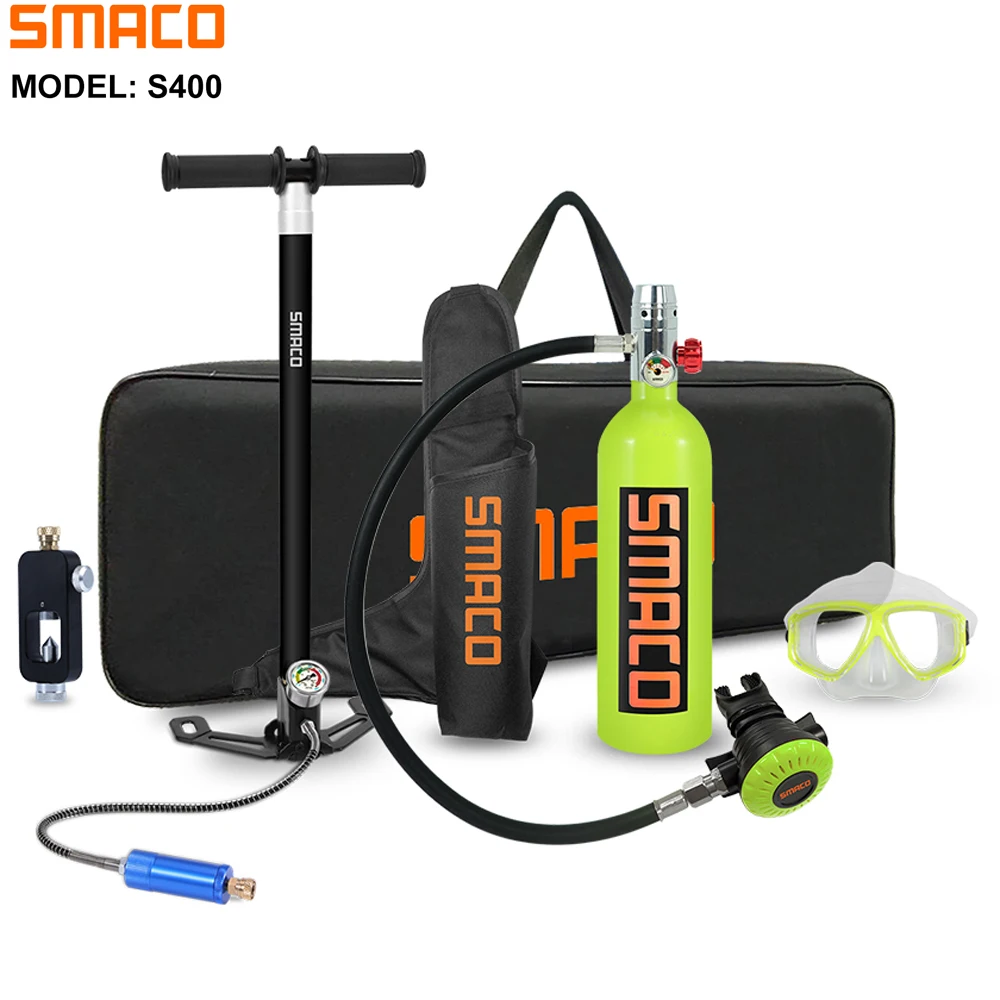 Smaco-Equipo de Buceo S400, botella/cilindro de oxígeno, equipo de buceo profesional, Kit de bomba de agua