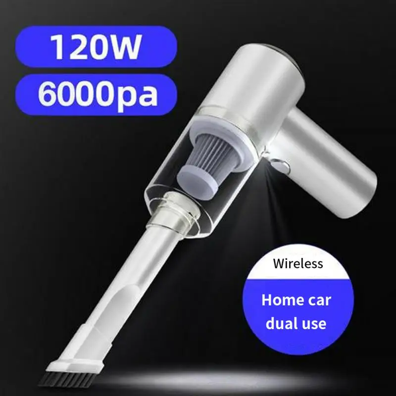 

6000pa Wireless Dust Catcher Wireless Rechargeable Auto Vacuum Car Supplies Vacuum Cleaner Home & Car Dual Use 120w Universal