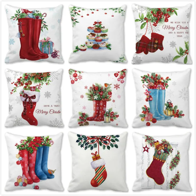 

Cushion Cover 45x45cm 40 Style Merry Christmas Decorations for Home Happy New Year 2023 Santa Snowman Ornaments Noel Navidad 451