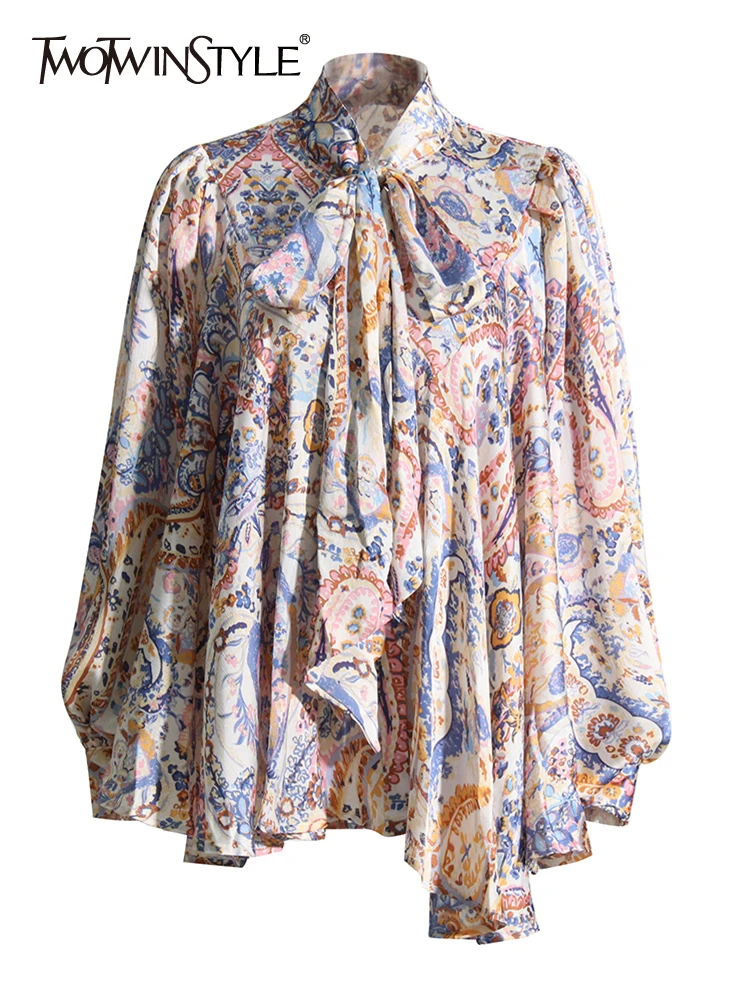 

Twotwin2 стиль хит цвет рубашки для женщин лацканы с длинным рукавом Лоскутная шнуровка пуловер Свободная блузка Женская мода Стиль Одежда