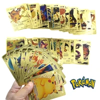 27 54pcsset pokemon cards metal gold vmax gx energy card charizard pikachu rare collection battle trainer card child toys gift