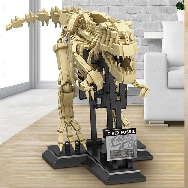 

Dinosaur building block assembly toy high difficulty giant Tyrannosaurus fossil skeleton exhibition dinosaur model children toy
