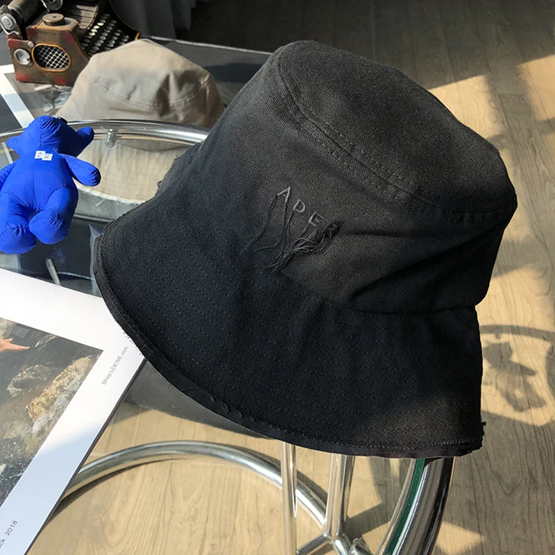 

Ader Error Bucket Hat Embroidered Lettering Fringe Raw Edge Men Women 1:1 ADER ERROR Sun Protection Hats