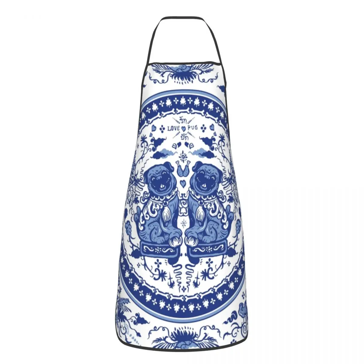 

Фарфоровый фартук для Мопсов для мужчин, женщин, мужчин, для взрослых, шеф-повара, кухни, для приготовления пищи в восточном стиле, фартук с у...
