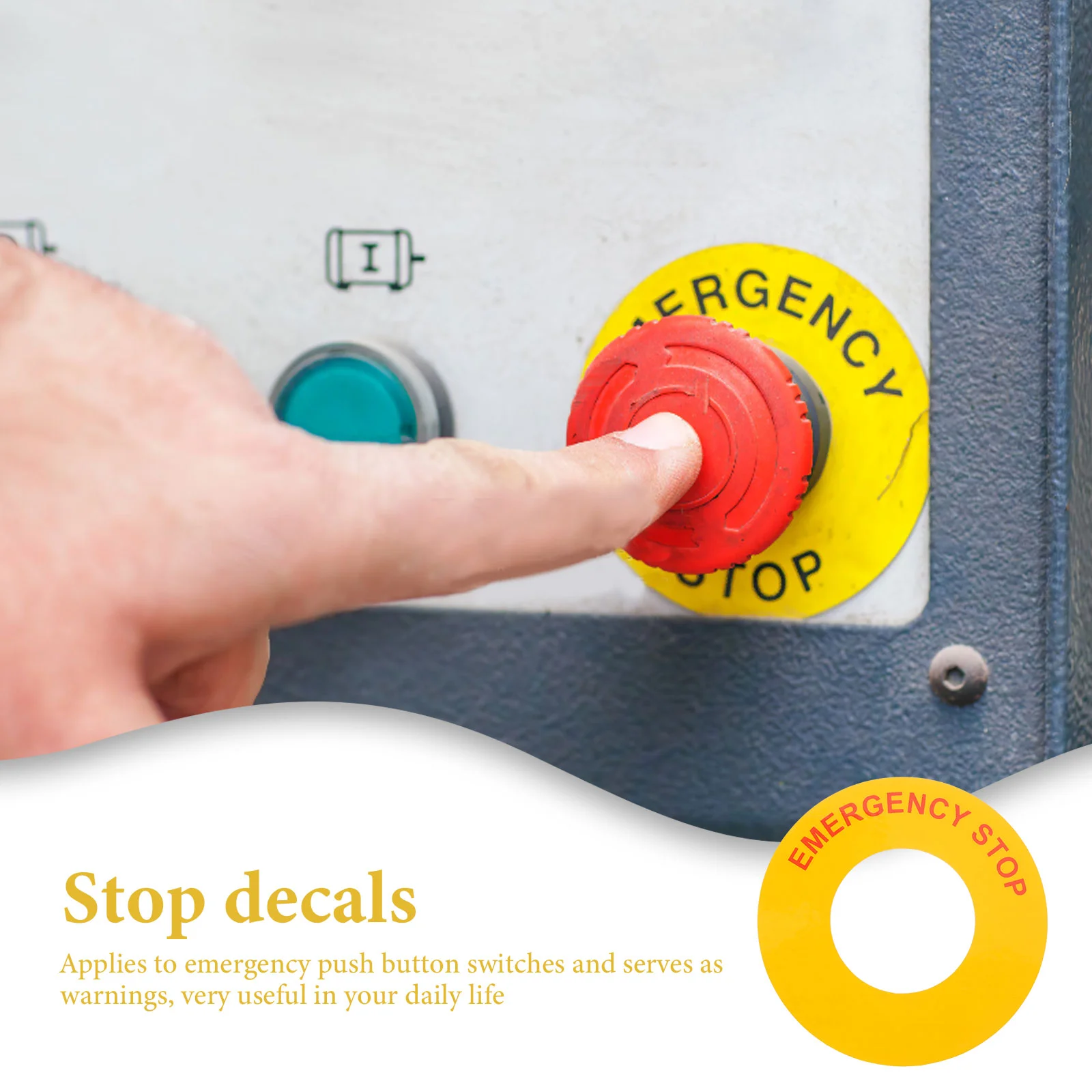 Рисунок 6 - Аварийная остановка Индикатор наклейка