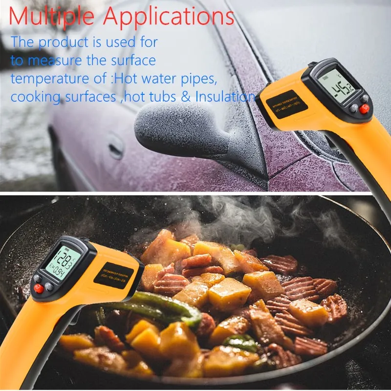 Infrared Thermometer , Handheld Heat Temperature For Cooking Tester, Pizza Oven, Grill & Engine - Laser Surface Temp Read images - 6