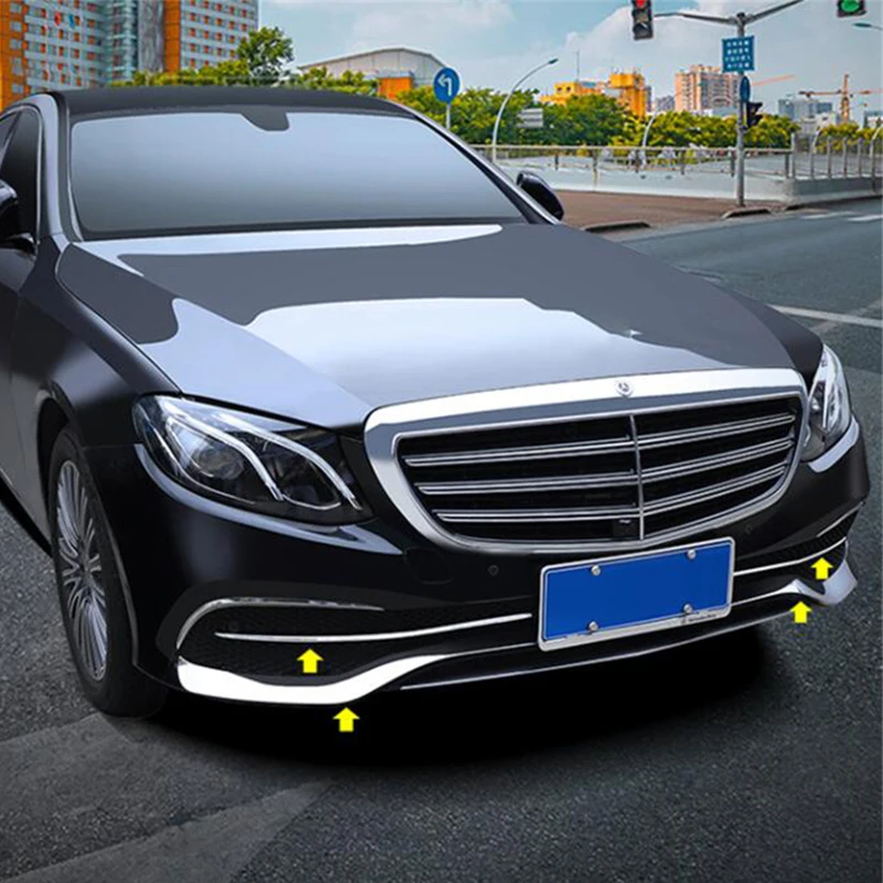 Для 3 шт. накладка на передний бампер с блестками Benz E-Class Sedan W213 материал из