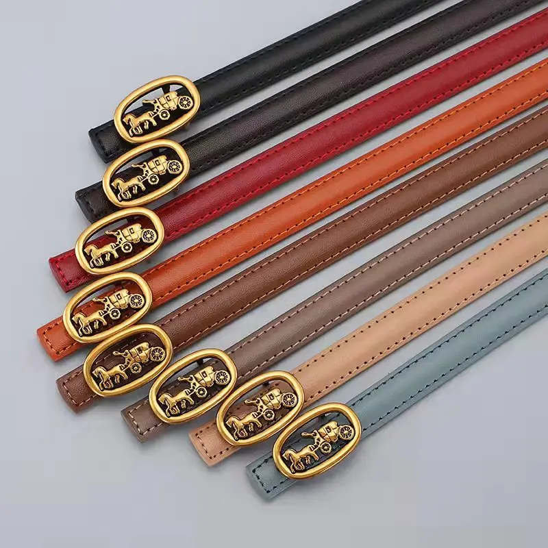 Узкий женский ремень из натуральной кожи 1 3 см |