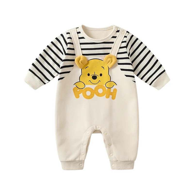 

Winnie the Pooh baby Boys Girls One Piece Outfit 100% Cotton Newborn Baby Long Sleeve Romper Infant Jumpsuit