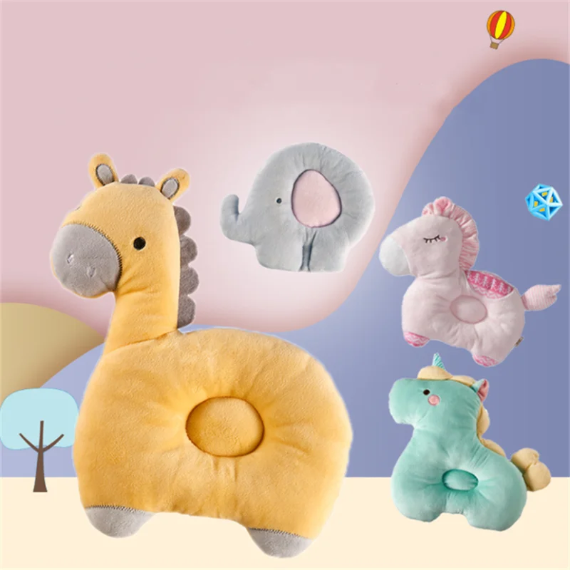 Infant Anti Roll Toddler Pillow Baby Sleep Positioner Cushion Headrest Pillow Animal Shape Protection Newborn Baby Bedding