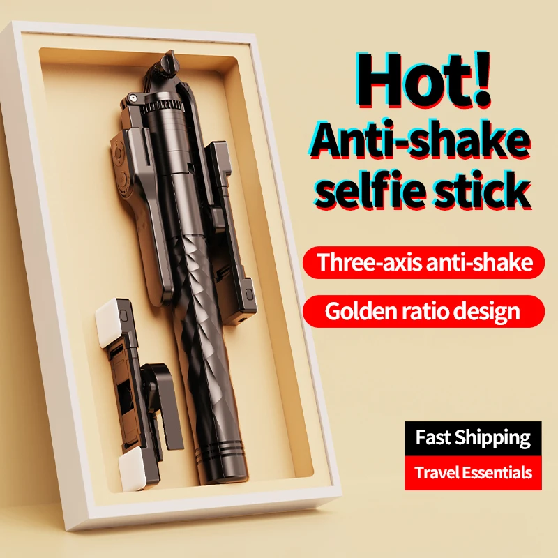 1.73M Selfie Stick Long Extended Bluetooth Wireless Tripod Stand Anti-Shake Holder Balanced With Fill Light for All Smartphones