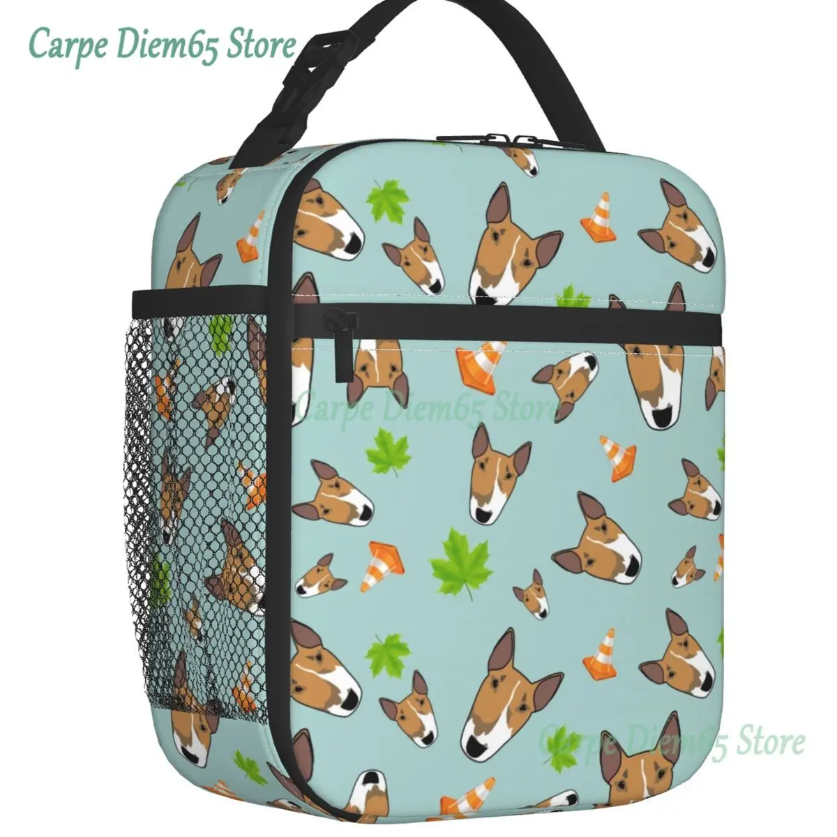 

English Bull Terrier Puppy Insulated Lunch Bag for Camping Travel Dog Lover Portable Cooler Thermal Lunch Box Women Children