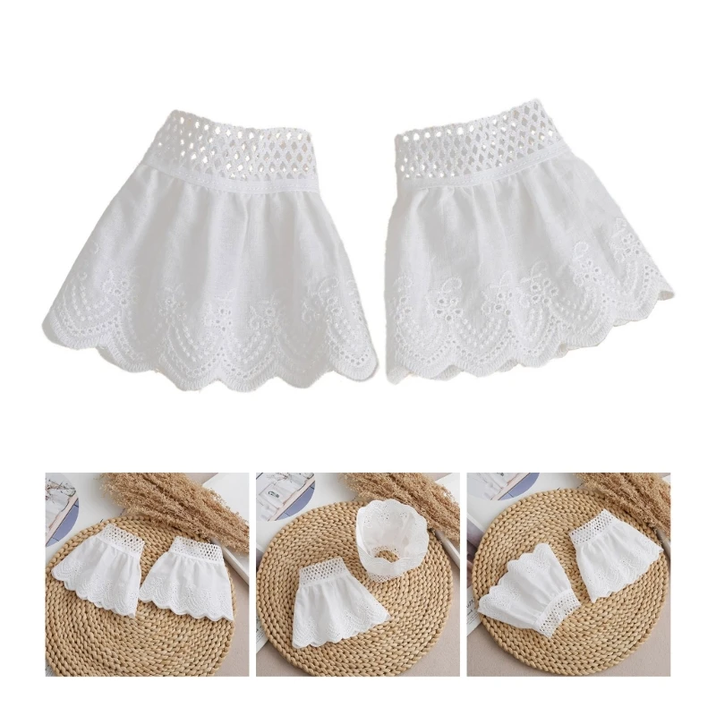 

Нежные съемные рукава-манжеты, белые женские кружевные свадебные воланы, слой