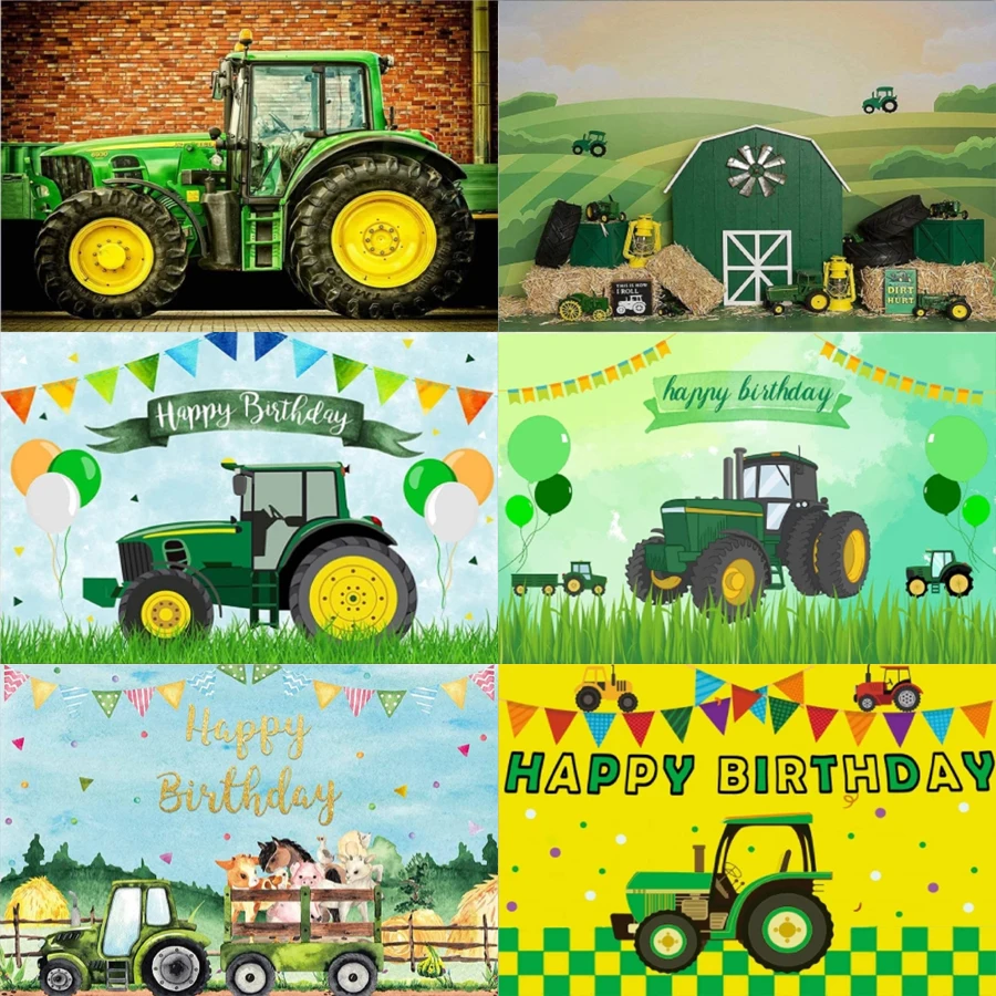 Фон для фотосъемки мальчика с зеленой травой трактор фон ферма первого дня