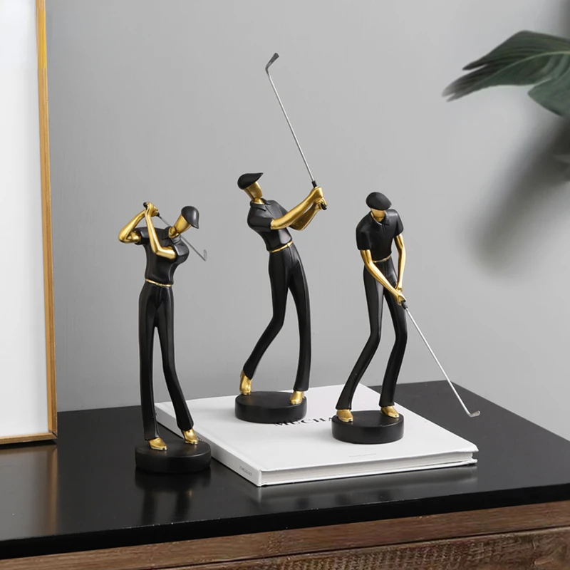 

Creative Human Statue Resin Art Golf Sculpture Office Decor Accessories Modern Craft Home Decoration Cabinet Tabletop Figurines