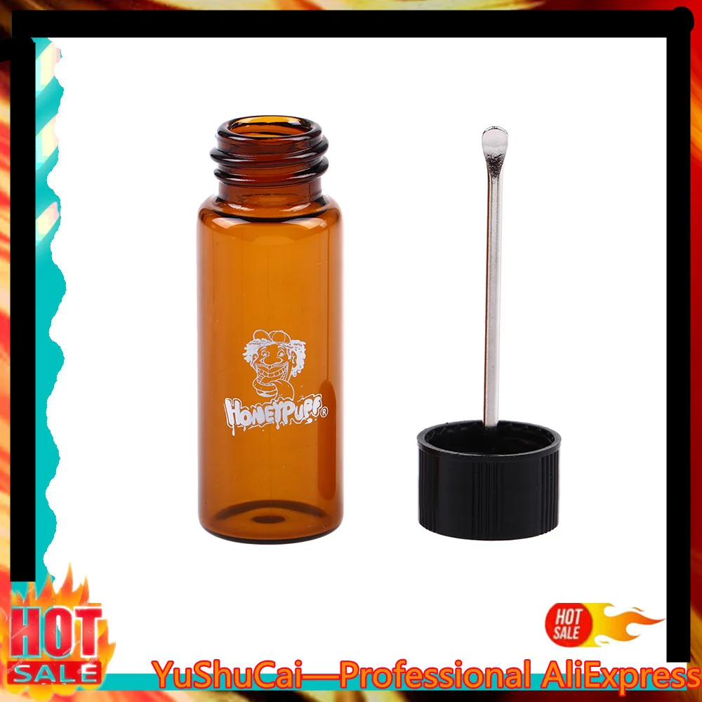 

1pcs Glass Snuff Sniffer Bottle With Metal Spoon 67MM + Mini Plastic Funnels