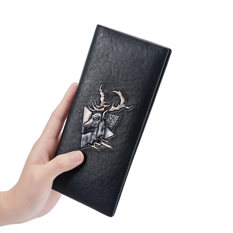 

Men Genuine Leather Long Wallet Coin Pocket Business Clutch Wallets Bag Male Cowhide Wallets Men Wallet For Men