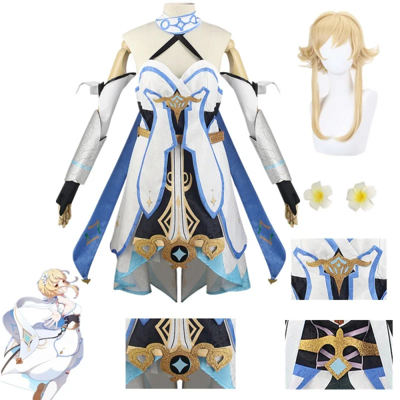 

Genshin Impact Lumine Cosplay Costume Dress Suits Halloween Carnival Party Clothes Game