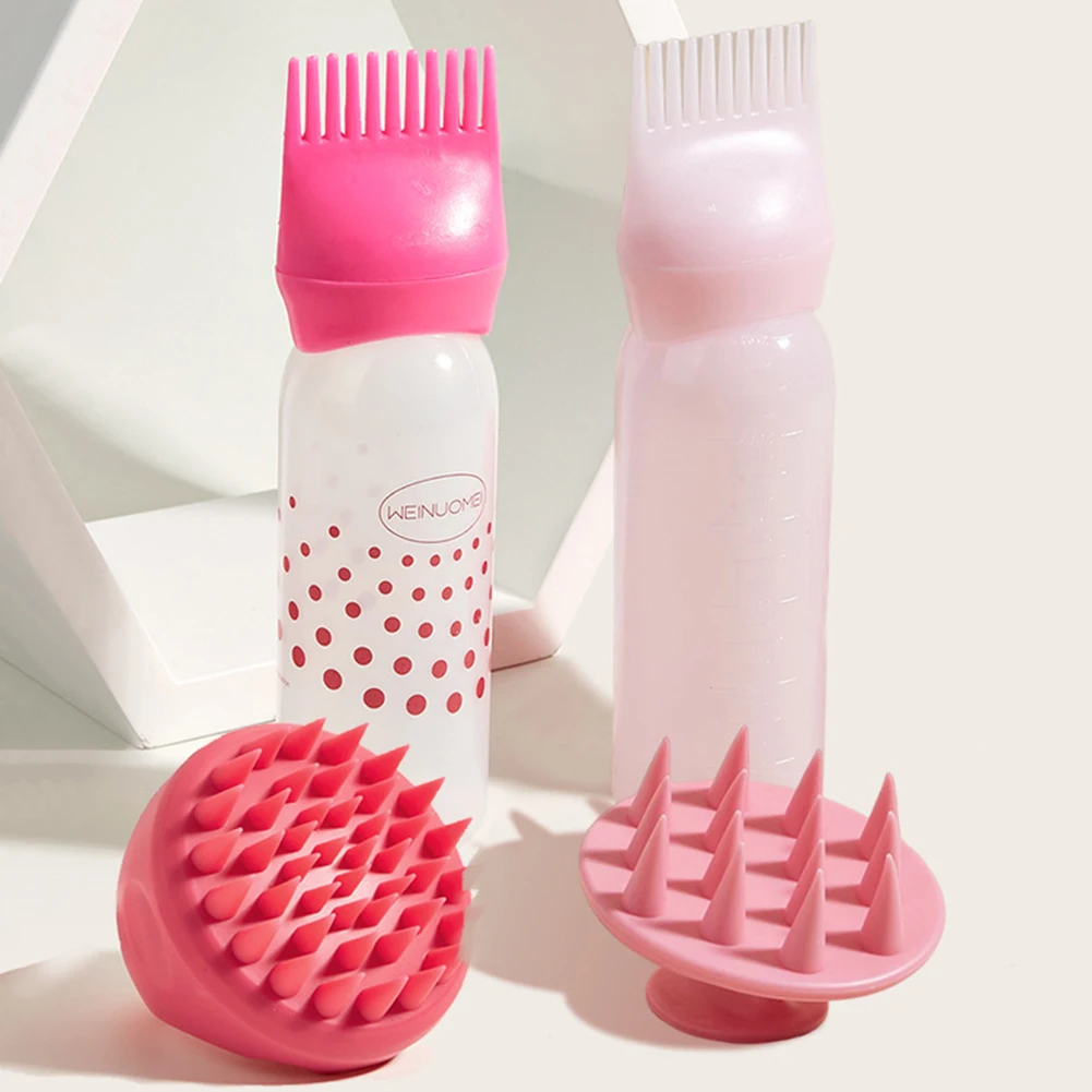 

2pcs 120ml Empty Shampoo Applicator Bottle Salon Hair Care Accessories Tool Hair Cleaning Bottles Dry Washing Pot Cleaning