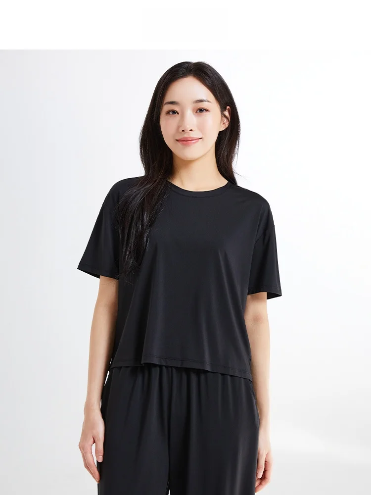 Spao Южная Корея Same Sle новинка лета 2024 женская базовая футболка с круглым вырезом и