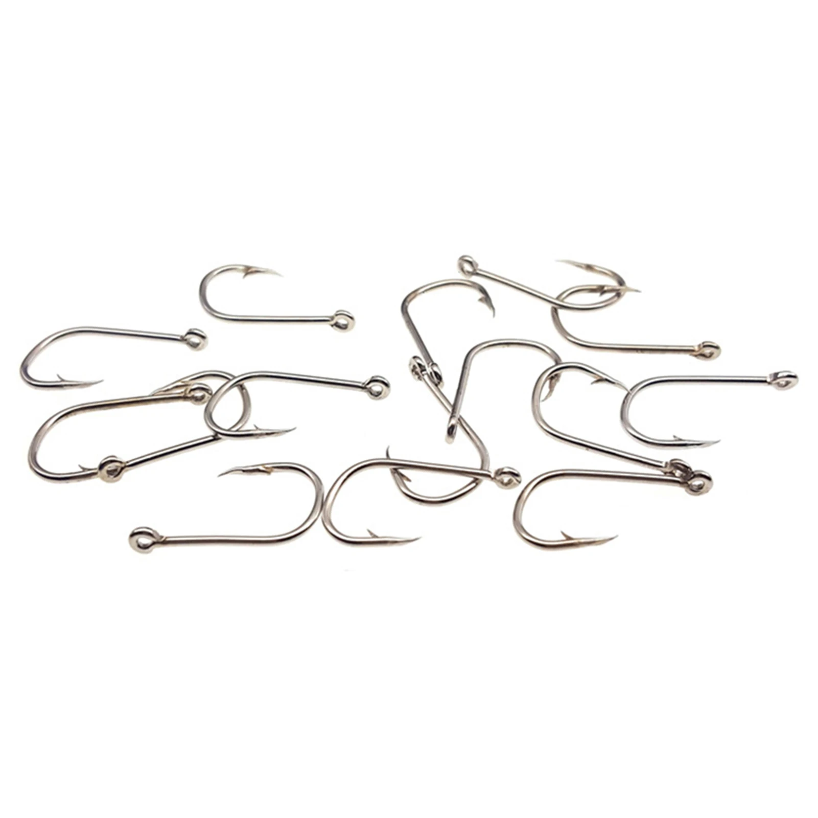 

100PCS Barbed Fishing Hooks With Holes High-Carbon Steel Offset Worm Hooks With Storage Box For Bass All Waters 10 Sizes