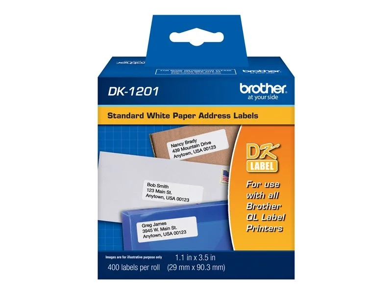 

BROTHER DK1201 LABELS Paper and Access. 400 page yield