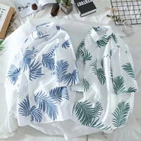 hawaiian short sleeved floral shirt summer trend beach shirt mens versatile sunscreen ice top