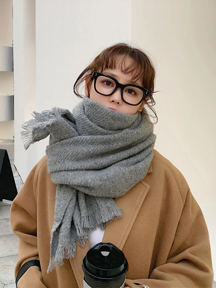 Шарф женский трикотажный осенне-зимний однотонный удобный |