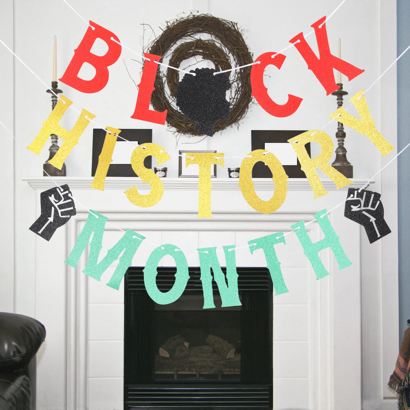 

Black History Month Glitter Banner Glitter Banner Party Banner Decorative Ornament Party Decoration