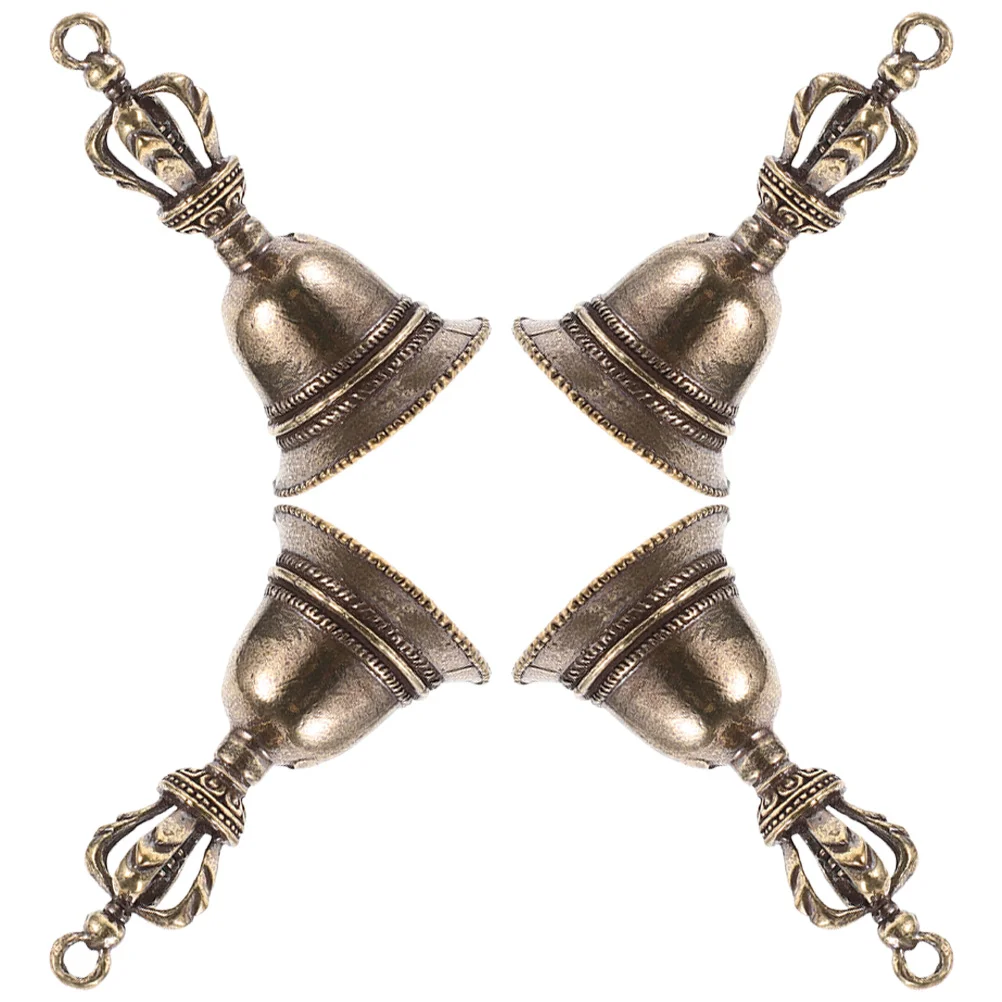 

4 Pcs Key Rings DIY Hanging Bell Copper Bells Decorations Small Ornament Crafts Jewelry Making Supplies Chain Pendant