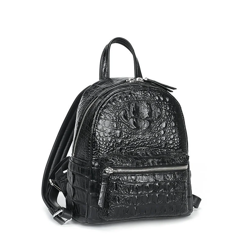 

2022 New Fashion Crocodile Skin Leather Women's Bag Holographic Travel Light Luxury Shoulder Backpack School Bags Teenage Girls