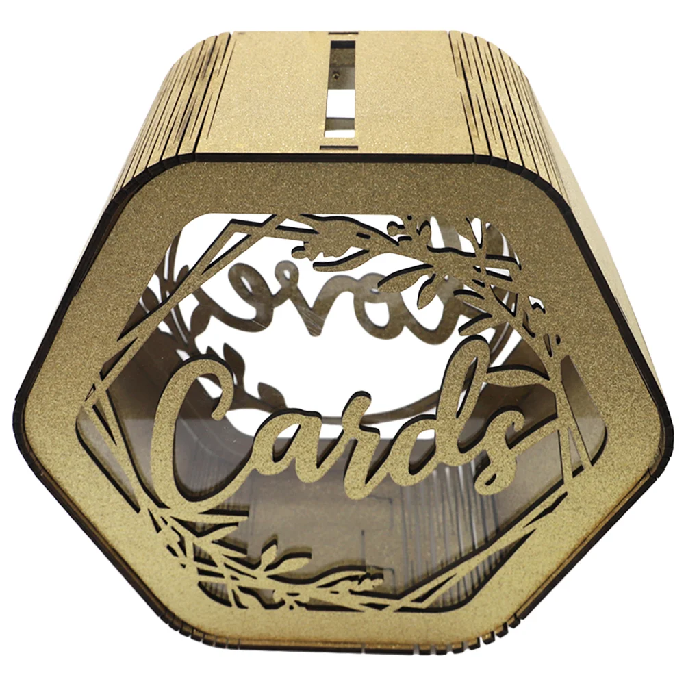 

Полый деревянный ящик для открыток, прозрачное окно, коробка для юбилейных открыток, коробка для поздравительных открыток