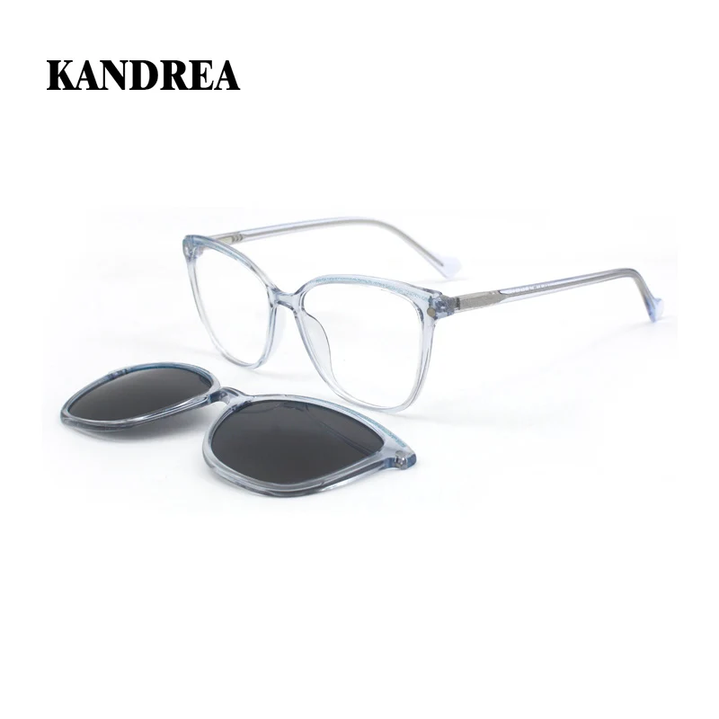 

KANDREA 2 IN 1 Fashion Cat Eye Sunglasses Frame Polarized Women Optical Myopia Vintage Frames Men Prescription Glasses 69976