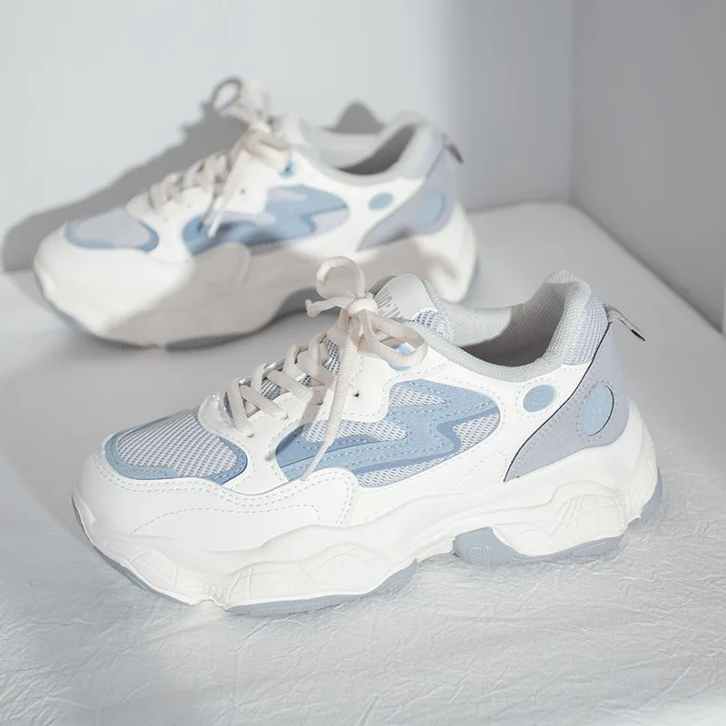 

Chunky Sneakers Women Breathable Mesh Casual Shoes Sneakers Tennis Female Vulcanized Shoes Platform Lace Up Women's Trainers New