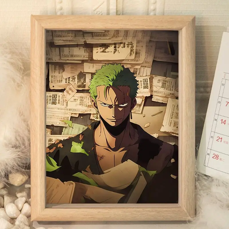 Цельная аниме периферийная настольная фоторамка Луффи Зоро настольные