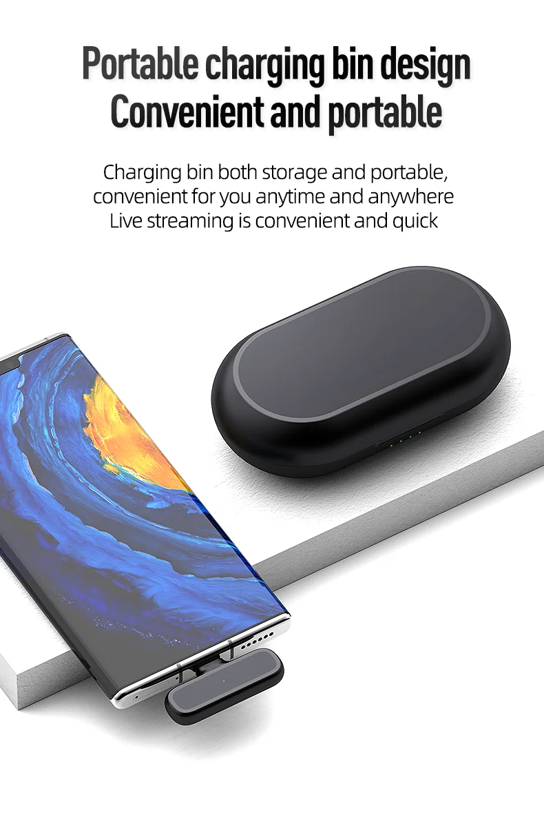 Беспроводной петличный микрофон портативный зарядный бокс для записи аудио и