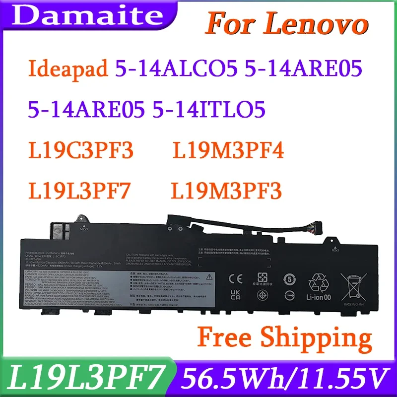 L19L3PF7 L19C3PF3 L19M3PF4 Аккумулятор для ноутбука совместимый с Lenovo Ideapad 5-14ALC05 14ARE05 14ITL05 Series