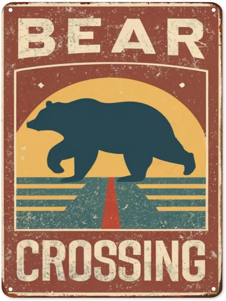 Wrnng Sgn Funny Metl Tn Ber Crossng Vntge Sgns Wll Decor для дома Br Grge Club 8x12 nch